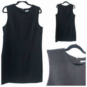 ALFRED SUNG Black Textured Classic Dress Size 14